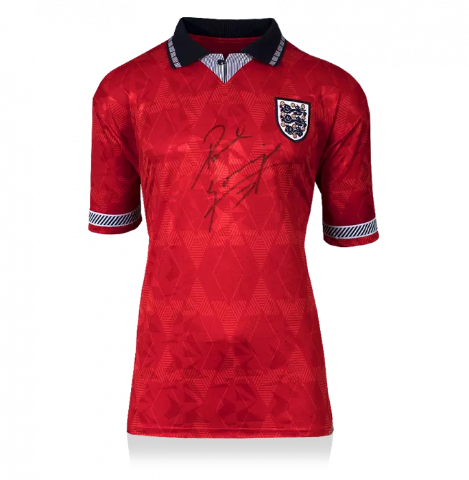icons Paul Gascoigne Front Signed England 1990 Away Shirt