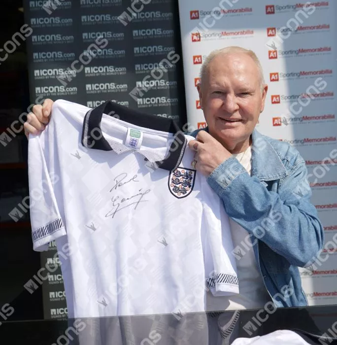 Icons Paul Gascoigne Front Signed England 1990 Home Shirt