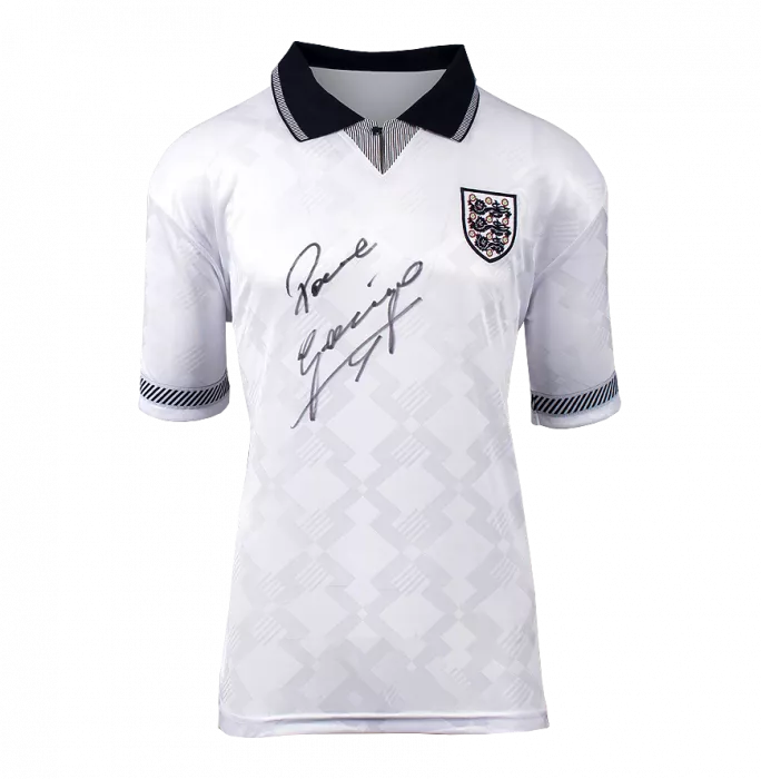 icons Paul Gascoigne Front Signed England 1990 Home Shirt