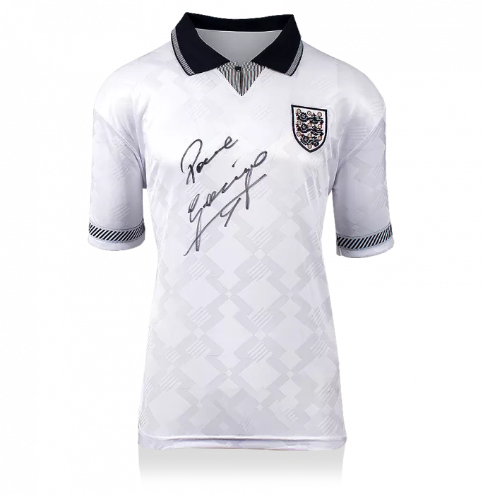 icons Paul Gascoigne Front Signed England 1990 Home Shirt