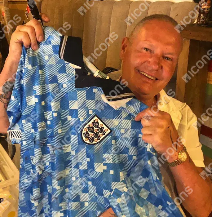 Icons Paul Gascoigne Front Signed England 1990 Third Shirt