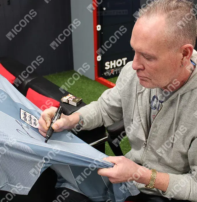 Icons Paul Gascoigne Front Signed England 1996 Away Shirt