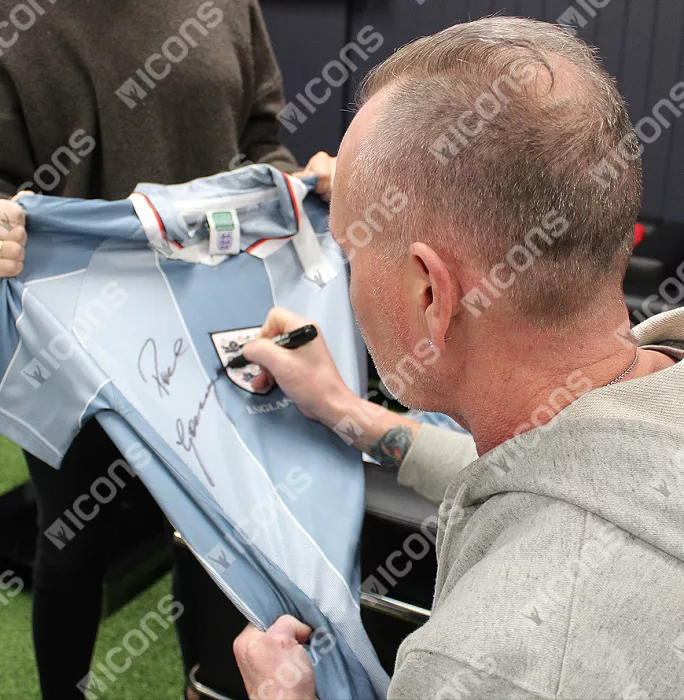 Icons Paul Gascoigne Front Signed England 1996 Away Shirt