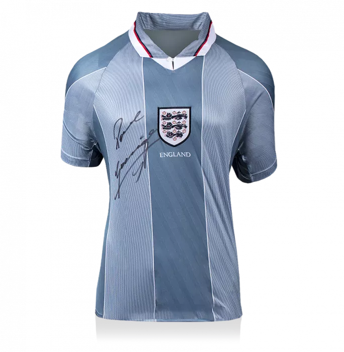 icons Paul Gascoigne Front Signed England 1996 Away Shirt