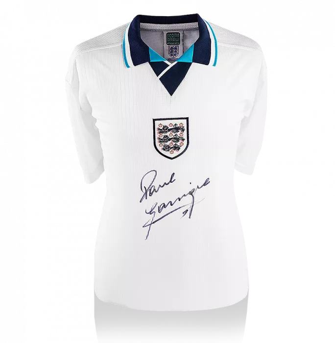 icons Paul Gascoigne Front Signed England 1996 Home Shirt