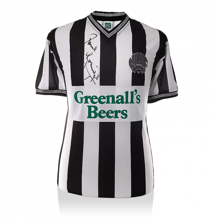 Icons Paul Gascoigne Front Signed Newcastle United 1988-89 Home Shirt In Deluxe Packaging