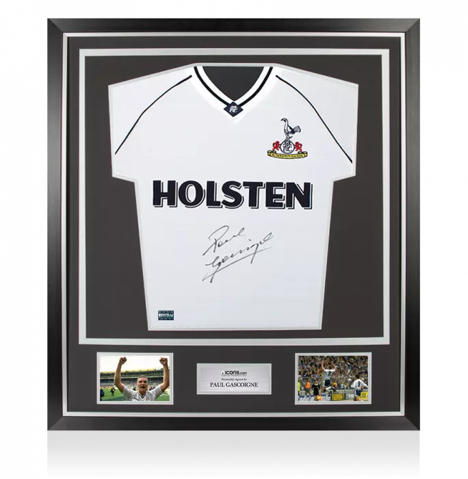 icons Paul Gascoigne Front Signed Tottenham Hotspur 1991 Home Shirt In Classic Frame