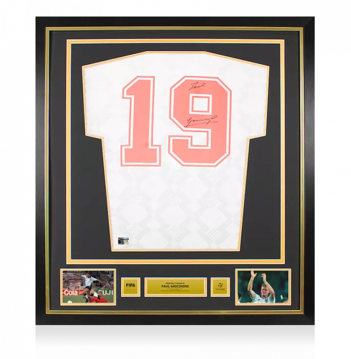 icons Paul Gascoigne Official 1990 FIFA World Cup™ Back Signed and Framed England 1990 Home Shirt