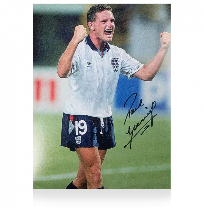 icons Paul Gascoigne Signed England Photo: A Lion Roars