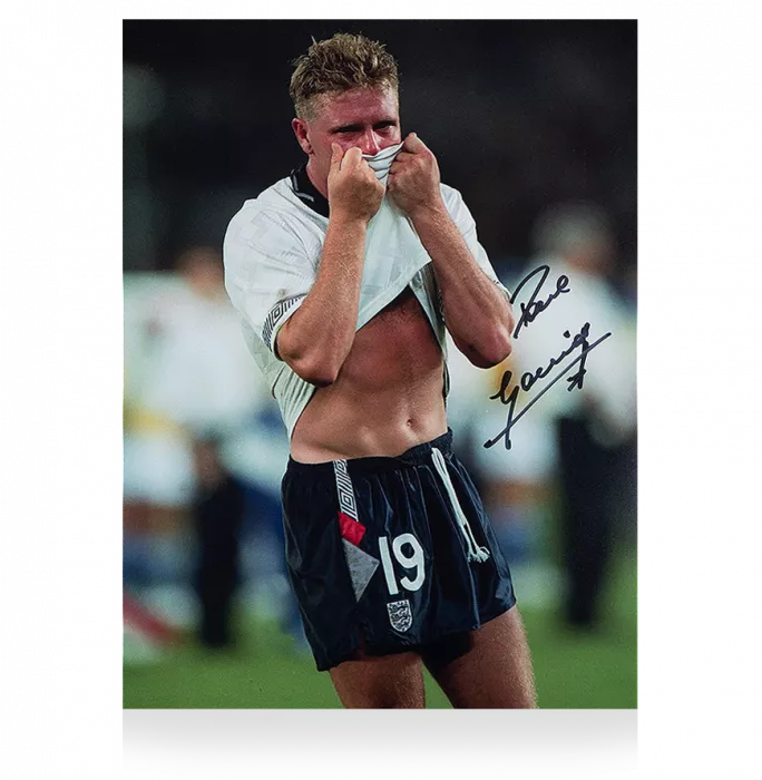 icons Paul Gascoigne Signed England Photo: Gazza's Tears