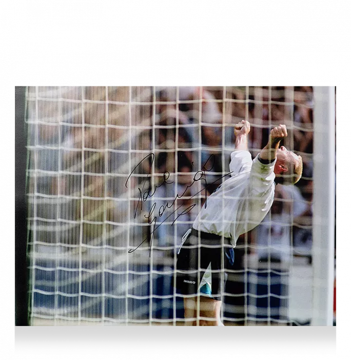 icons Paul Gascoigne Signed England Photo: Iconic Goal Celebration vs Scotland