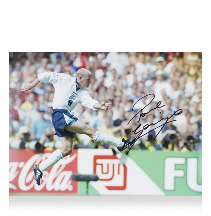 Icons Paul Gascoigne Signed England Photo: Iconic UEFA EURO 1996 Goal Vs Scotland