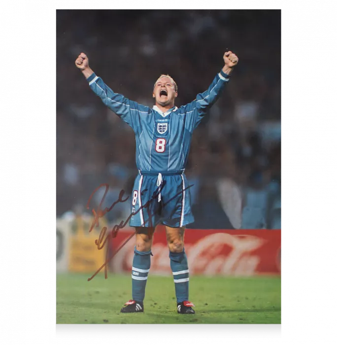 Icons Paul Gascoigne Signed England Photo In Premium Photo Frame: Goal Celebration