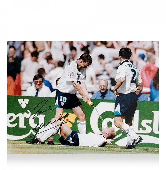 Icons Paul Gascoigne Signed England Photo: UEFA EURO 1996 Dentist Chair Celebration