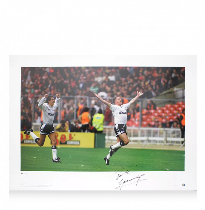 Icons Paul Gascoigne Signed Tottenham Hotspur 1991 FA Cup Goal