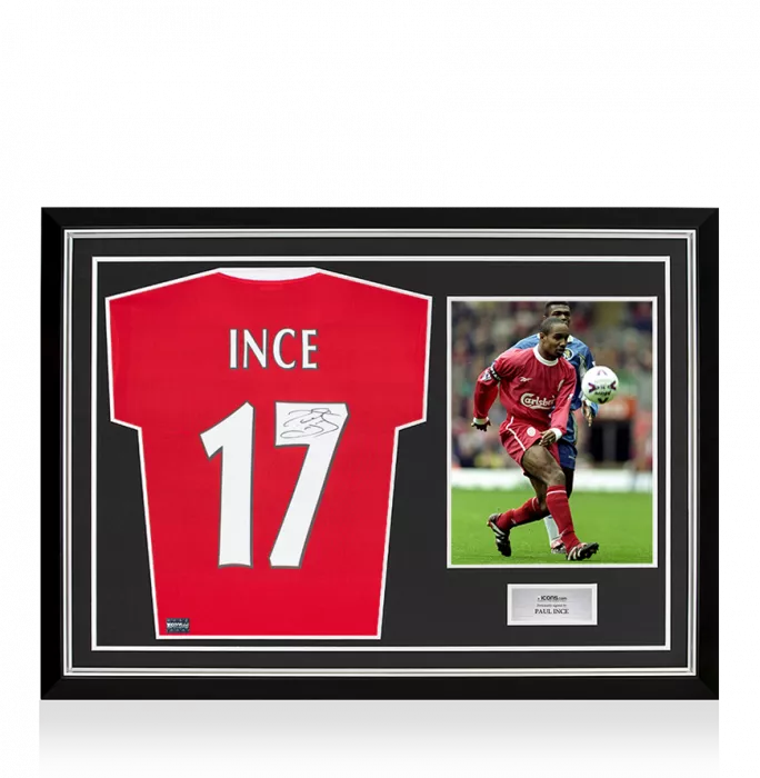 Icons Paul Ince Back Signed Liverpool 1998 Home Shirt In Hero Frame: Option 1