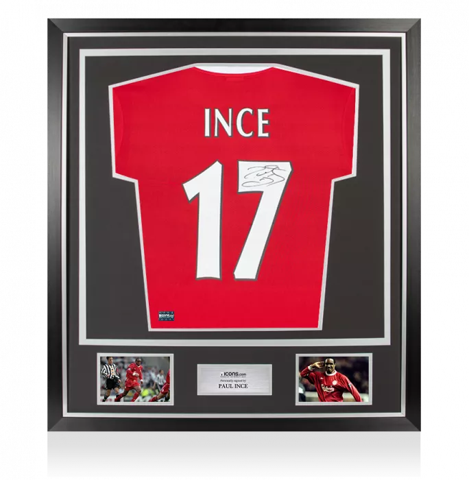 icons Paul Ince Back Signed Liverpool 1998 Home Shirt In Classic Frame