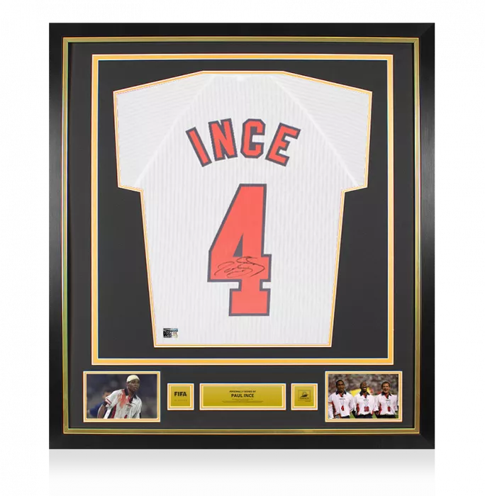 icons Paul Ince Official 1998 FIFA World Cup™ Back Signed and Framed England 1998 Home Shirt