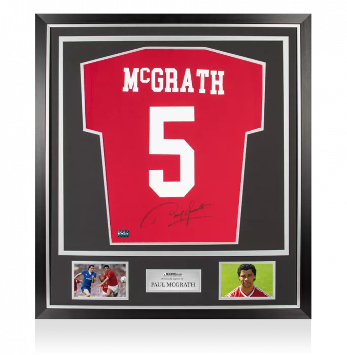 icons Paul McGrath Back Signed Modern Manchester United Home Shirt In Classic Frame