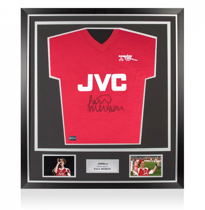 icons Paul Merson Front Signed Arsenal Home Shirt In Classic Frame