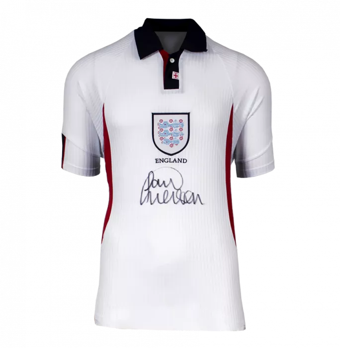 Icons Paul Merson Front Signed England 1998 Home Shirt In Classic Frame