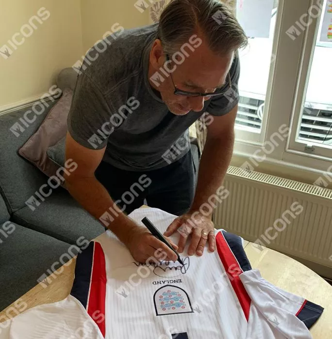 Icons Paul Merson Front Signed England 1998 Home Shirt In Classic Frame