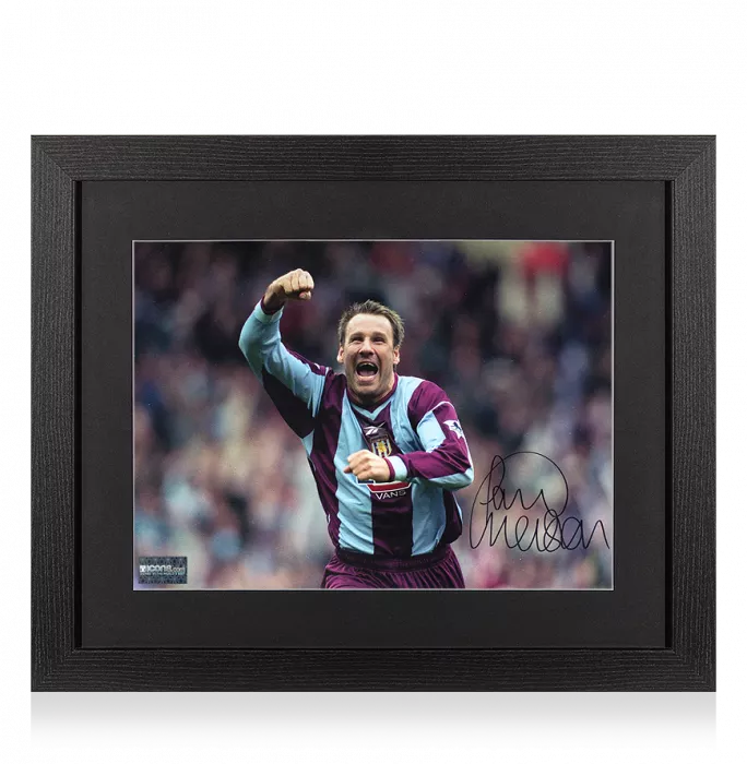 icons Paul Merson Signed Aston Villa Photo In Black Wooden Frame: 2000 FA Cup Semi-Final Victory