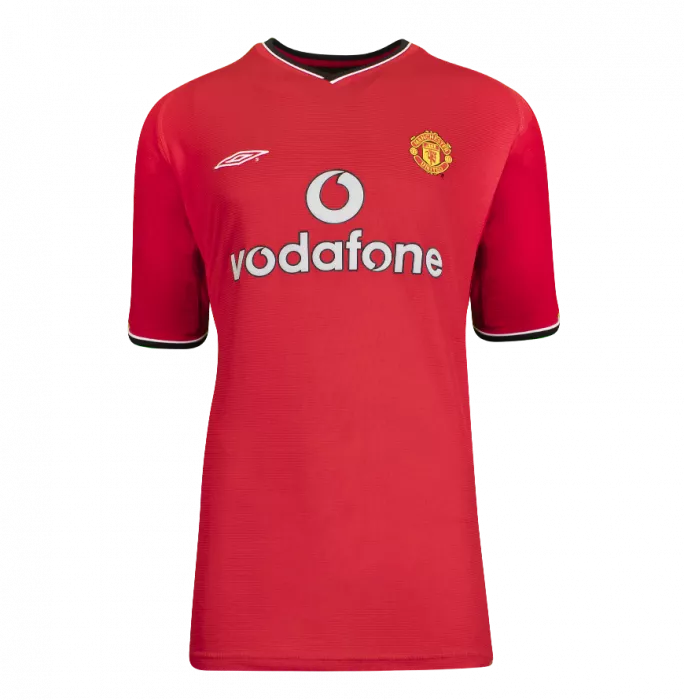 Icons Paul Scholes Back Signed Manchester United 2000-02 Home Shirt In Hero Frame: Option 1