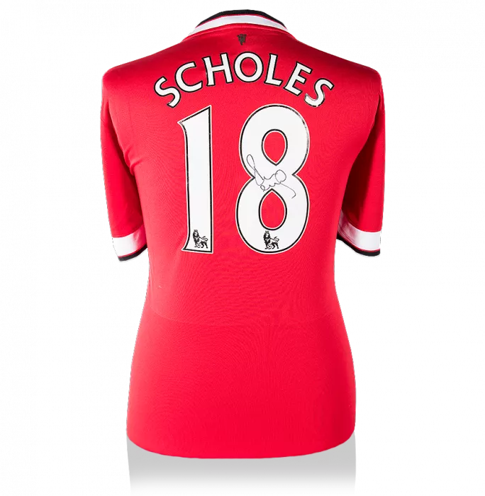 Icons Paul Scholes Back Signed Manchester United 2014-15 Home Shirt
