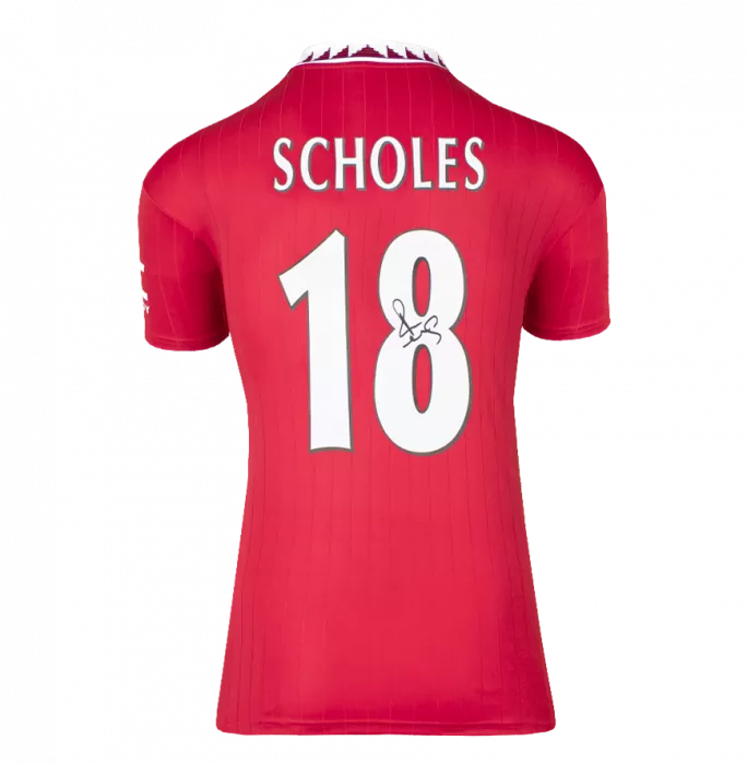 Icons Paul Scholes Back Signed Manchester United 2022-23 Home Shirt In Classic Frame