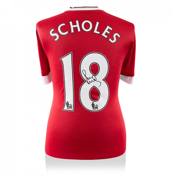 Icons Paul Scholes Back Signed Modern Manchester United Home Shirt