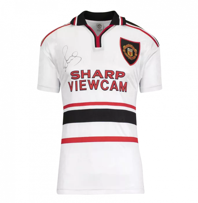 icons Paul Scholes Front Signed Manchester United 1999 Away Shirt