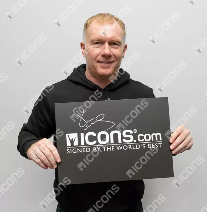 Icons Paul Scholes Official UEFA Champions League Back Signed And Framed 1999 Manchester United Home Shirt: Premier League Edition