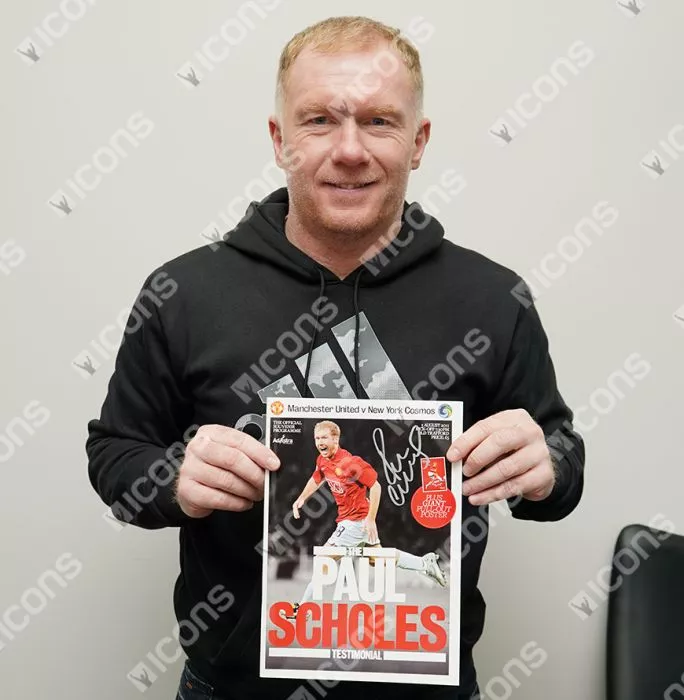 Icons Paul Scholes Signed And Framed Programme: Testimonial