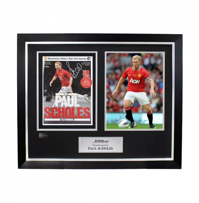 icons Paul Scholes Signed and Framed Programme: Testimonial