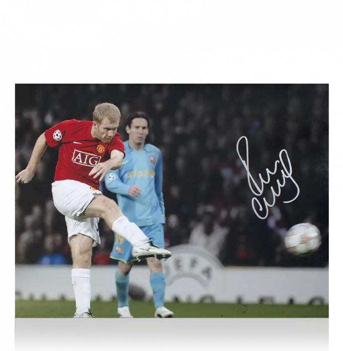icons Paul Scholes Signed Manchester United Photo: UEFA Champions League