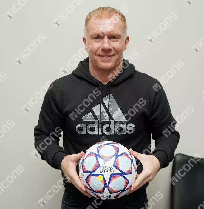 Icons Paul Scholes Signed UEFA Champions League Football