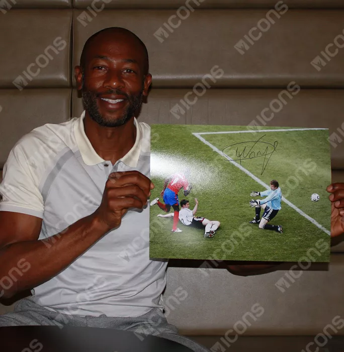 Icons Paulo Wanchope Official 2006 FIFA World Cup™ Signed And Framed Costa Rica Photo: Iconic 2006 Goal Vs Germany