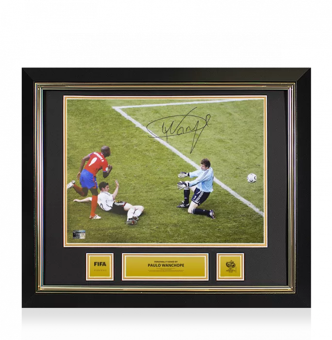 icons Paulo Wanchope Official 2006 FIFA World Cup™ Signed and Framed Costa Rica Photo: Iconic 2006 Goal vs Germany