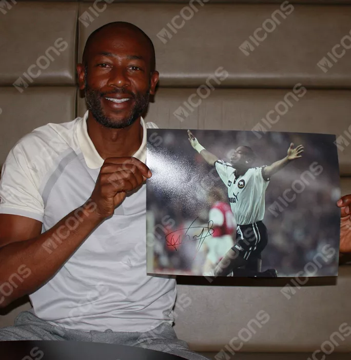 Icons Paulo Wanchope Signed Derby County Photo In Black Wooden Frame: Goal Vs Arsenal