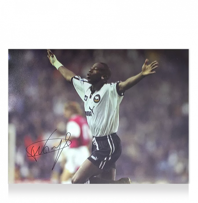 Icons Paulo Wanchope Signed Derby County Photo In Black Wooden Frame: Goal Vs Arsenal