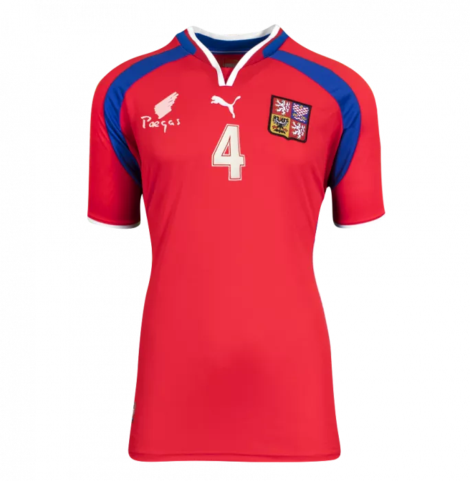 Icons Pavel Nedved Back Signed Czech Republic 2000-02 Home Shirt In Classic Frame