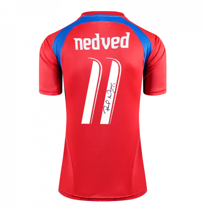 Icons Pavel Nedved Back Signed Czech Republic 2006-08 Shirt In Hero Frame: Option 1