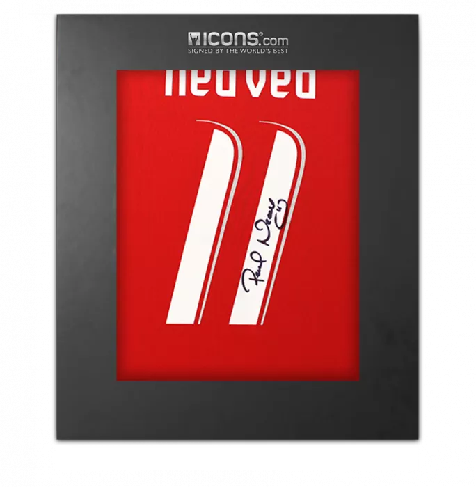 icons Pavel Nedved Back Signed Czech Republic 2006-08 Shirt In Deluxe Packaging