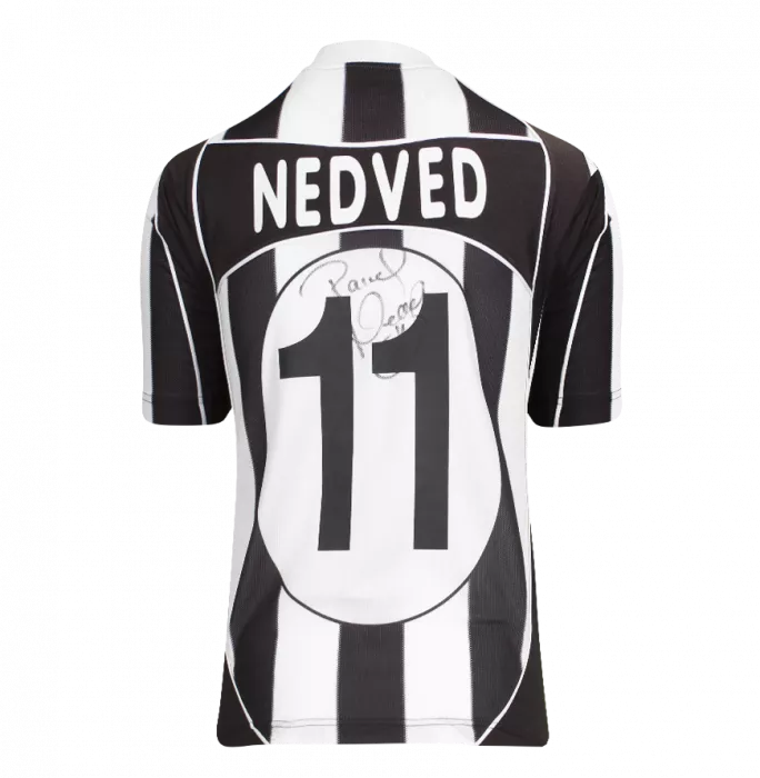 icons Pavel Nedved Back Signed Juventus 2002-03 Home Shirt With Fan Style Numbers