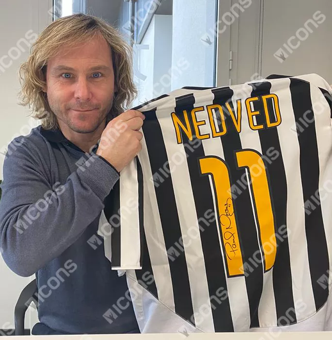 Icons Pavel Nedved Back Signed Juventus 2003-04 Home Shirt