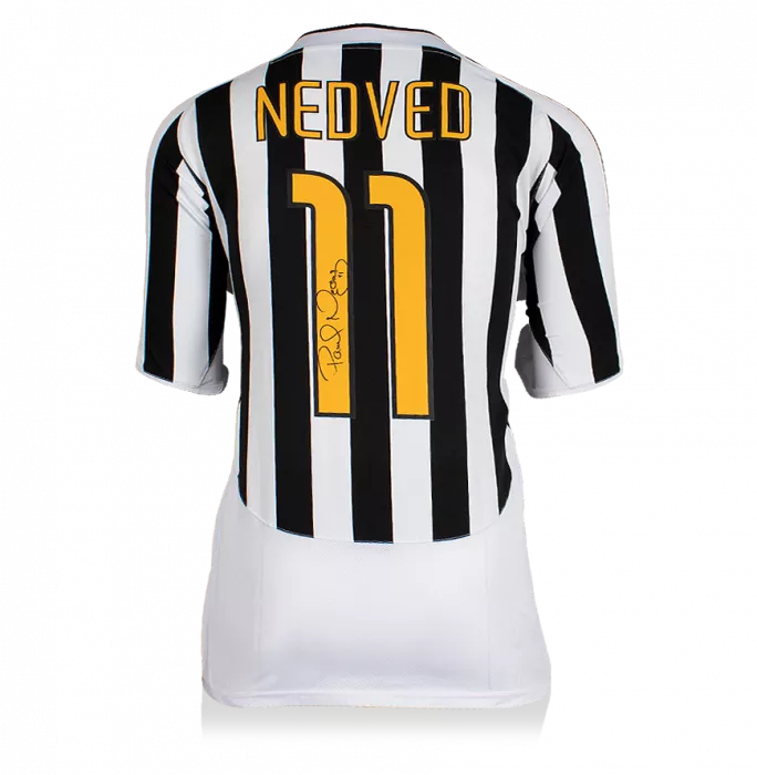 icons Pavel Nedved Back Signed Juventus 2003-04 Home Shirt