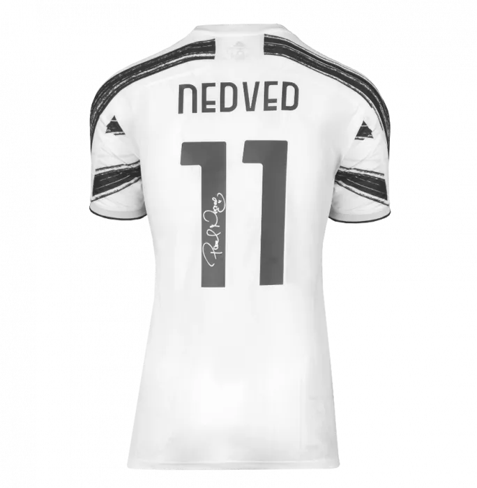 icons Pavel Nedved Back Signed Juventus 2020-21 Home Shirt With Fan Style Numbers