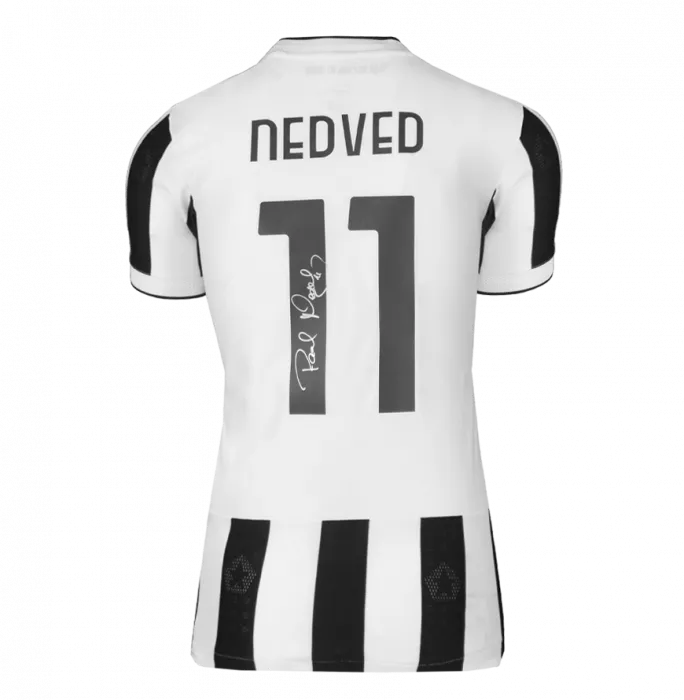 Icons Pavel Nedved Back Signed Juventus 2021-22 Home Shirt With Fan Style Numbers
