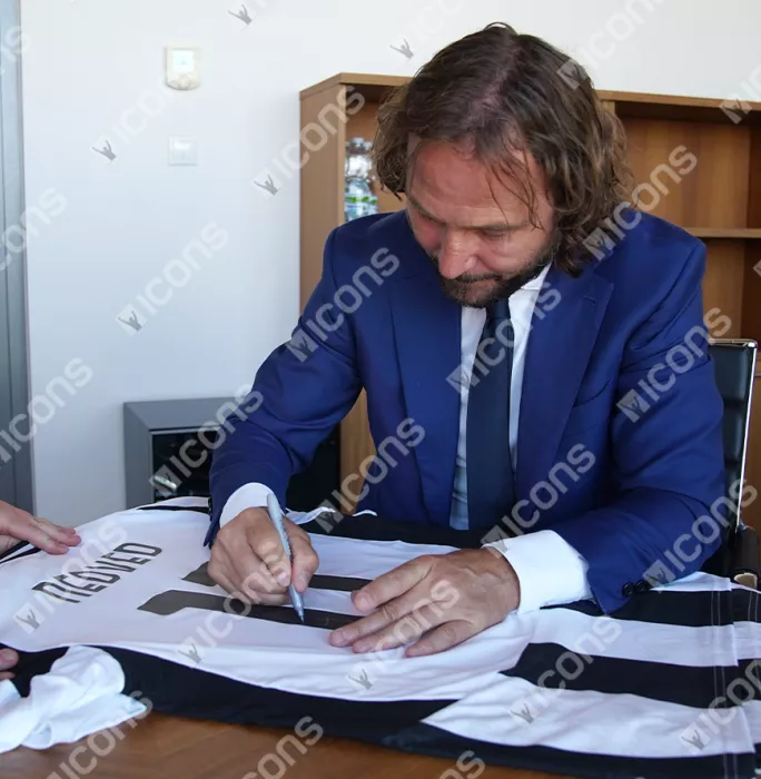 Icons Pavel Nedved Back Signed Juventus 2024-25 Home Shirt With Fan Style Numbers In Classic Frame